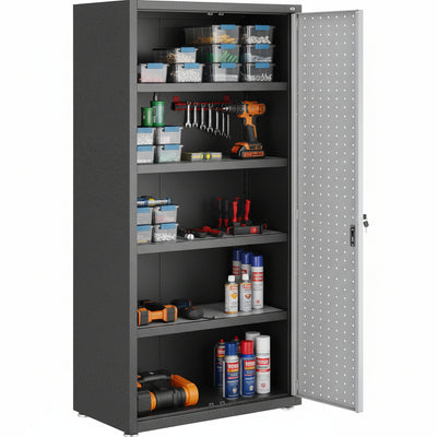 Fortress Standing Cabinet Storage, Black/Gray