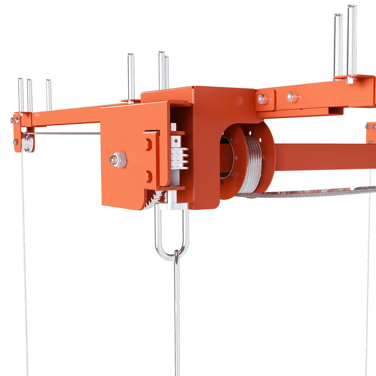 Orange Overhead Garage Storage Rack with All-Steel Construction - Orange