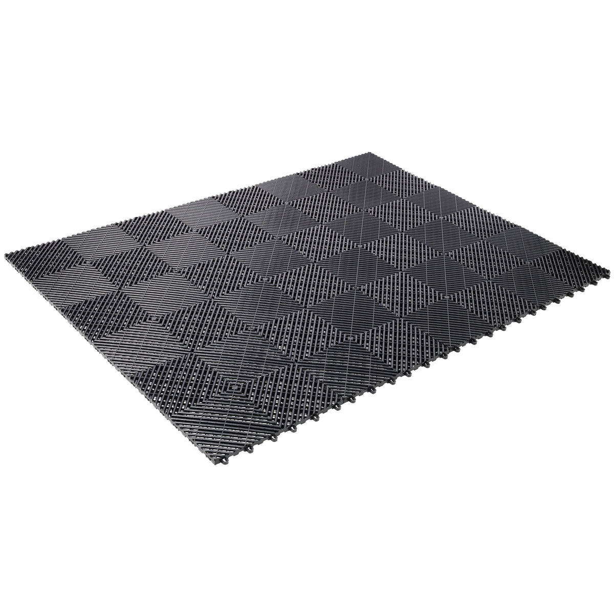 25pcs Plastic Garage Floor Mats with Interlocking Non-Slip Surface - Black or Yellow
