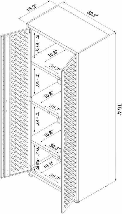 Fortress Standing Cabinet Storage, Black/Gray