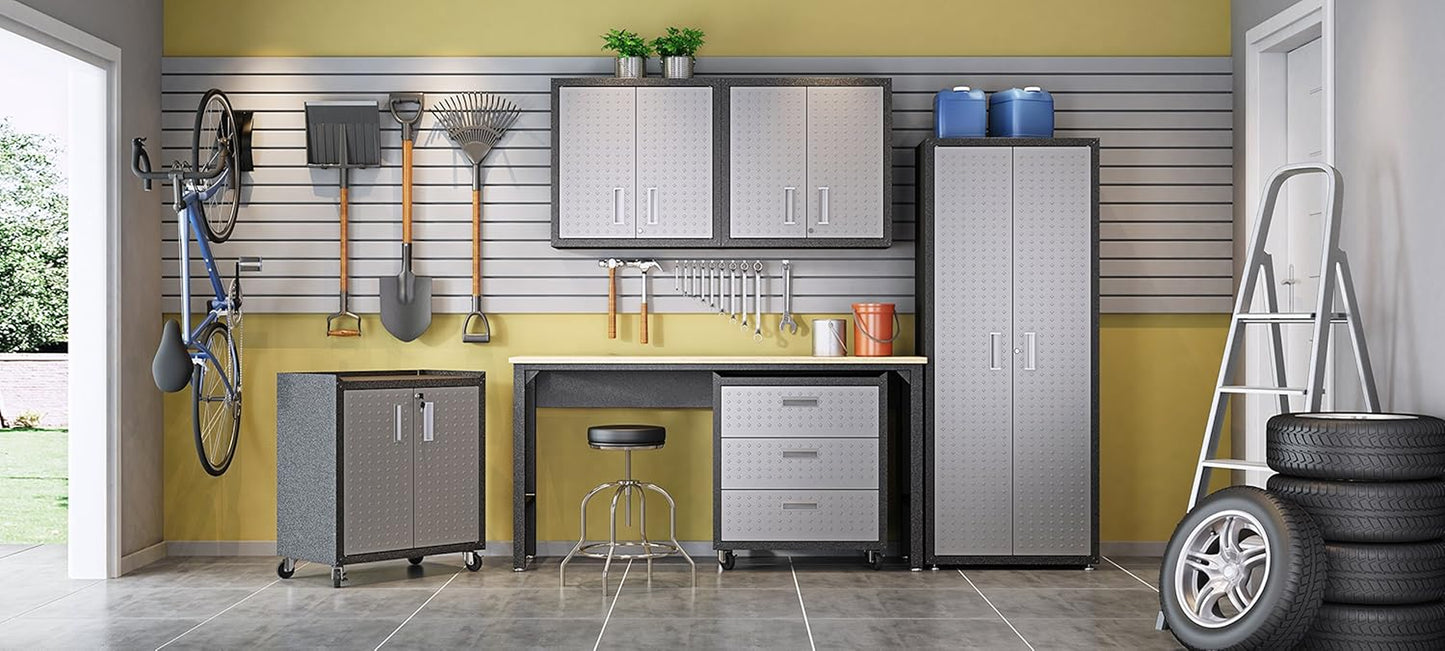Fortress Standing Cabinet Storage, Black/Gray