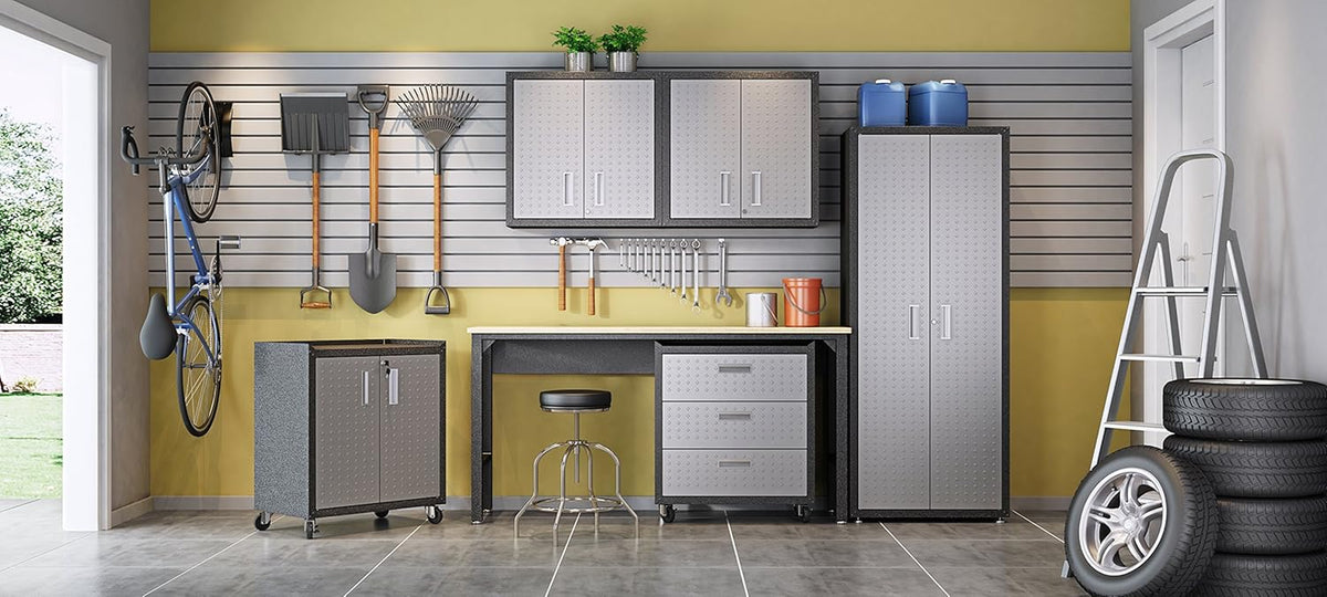 Fortress Standing Cabinet Storage, Black/Gray