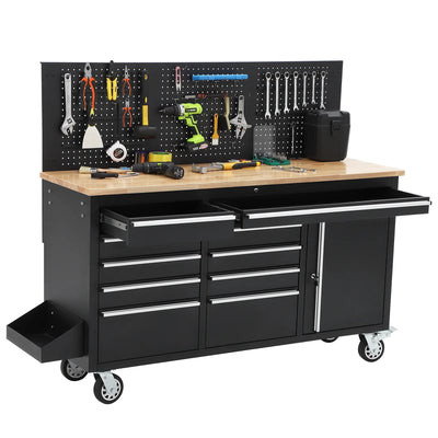Rolling Tool Chest Workbench Built for Heavy Duty Storage, 10 Drawers, 1675 lb Capacity, Mobile Cart