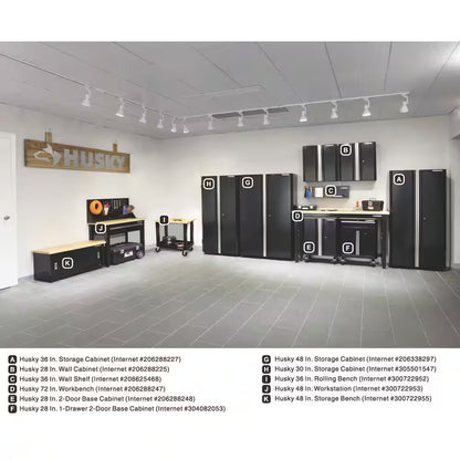 Ready-To-Assemble 48 In. W X 72 In. H X 18.3 In. D 24-Gauge 3-Shelf Steel Freestanding Cabinet in Black