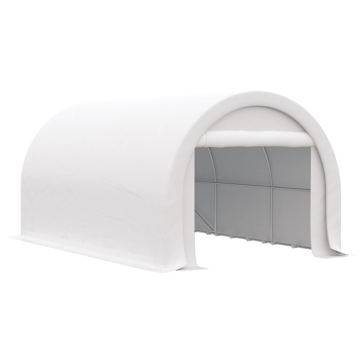 10' x 16' Heavy Duty Carport Garage Tent with Zippered Door - Dark Gray, White, or Beige