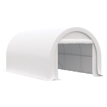 10' x 16' Heavy Duty Carport Garage Tent with Zippered Door - Dark Gray, White, or Beige