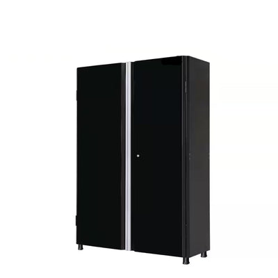 Ready-To-Assemble 48 In. W X 72 In. H X 18.3 In. D 24-Gauge 3-Shelf Steel Freestanding Cabinet in Black