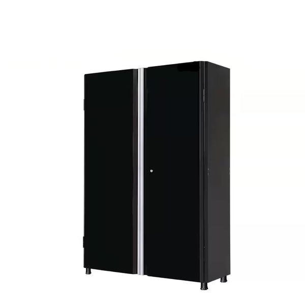 Ready-To-Assemble 48 In. W X 72 In. H X 18.3 In. D 24-Gauge 3-Shelf Steel Freestanding Cabinet in Black