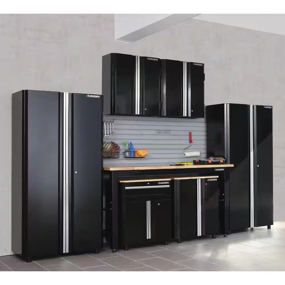 Ready-To-Assemble 48 In. W X 72 In. H X 18.3 In. D 24-Gauge 3-Shelf Steel Freestanding Cabinet in Black