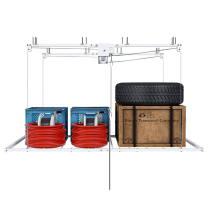Overhead Garage Storage Rack with Crank System - Black or White