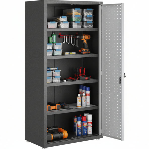 Fortress Standing Cabinet Storage, Black/Gray