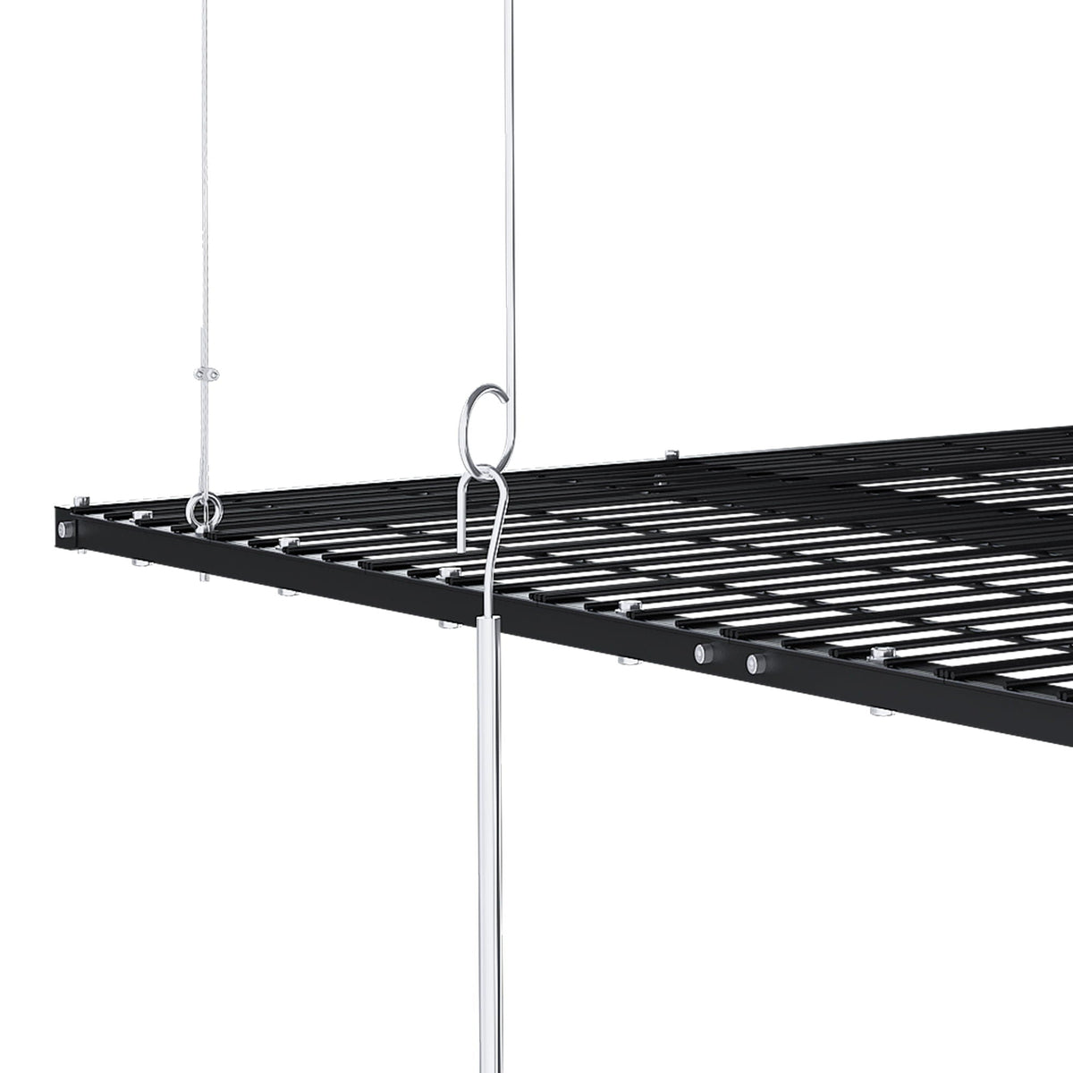 Overhead Garage Storage Rack with Crank System - Black or White