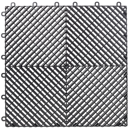 25pcs Plastic Garage Floor Mats with Interlocking Non-Slip Surface - Black or Yellow