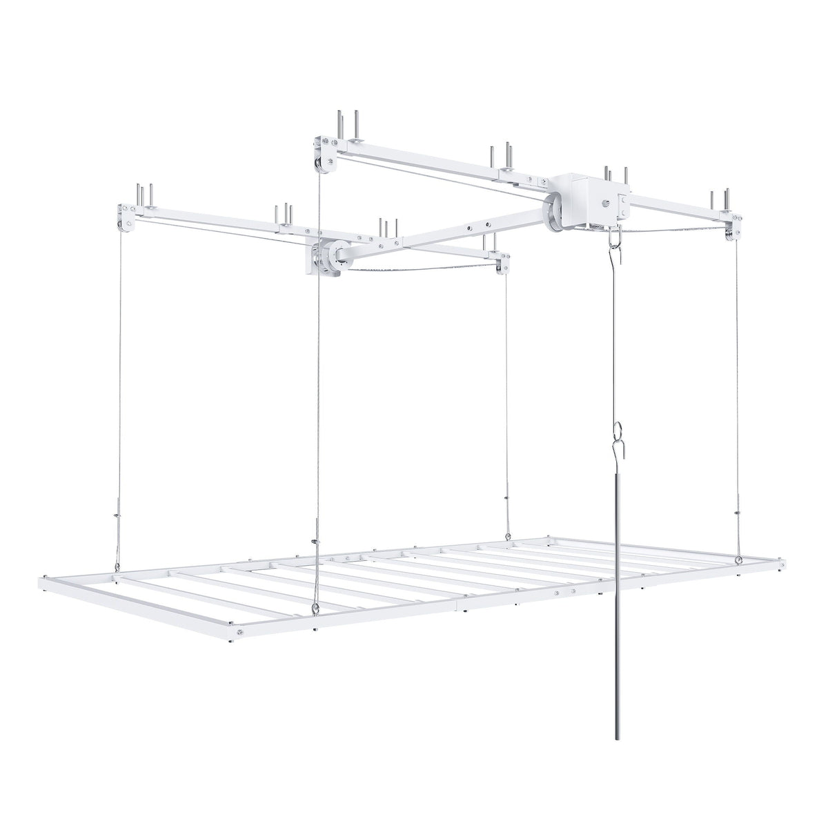 Overhead Garage Storage Rack with Crank System - Black or White