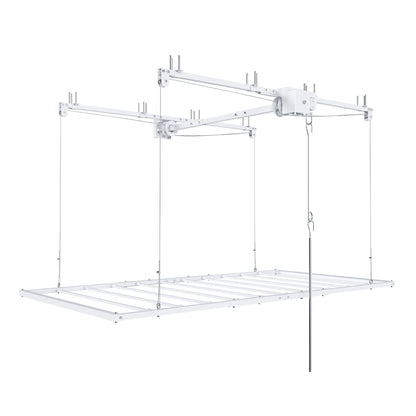Overhead Garage Storage Rack with Crank System - Black or White