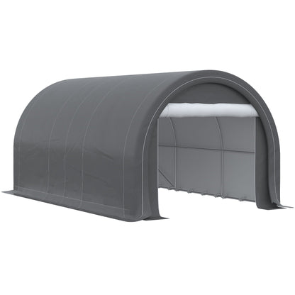 10' x 16' Heavy Duty Carport Garage Tent with Zippered Door - Dark Gray, White, or Beige