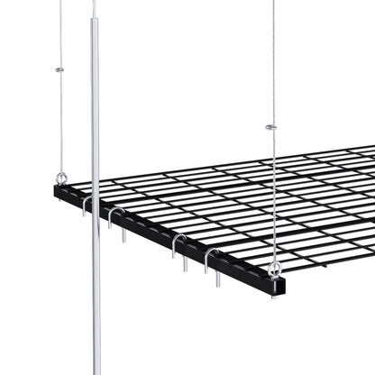 Overhead Garage Storage Rack with Crank System - Black or White