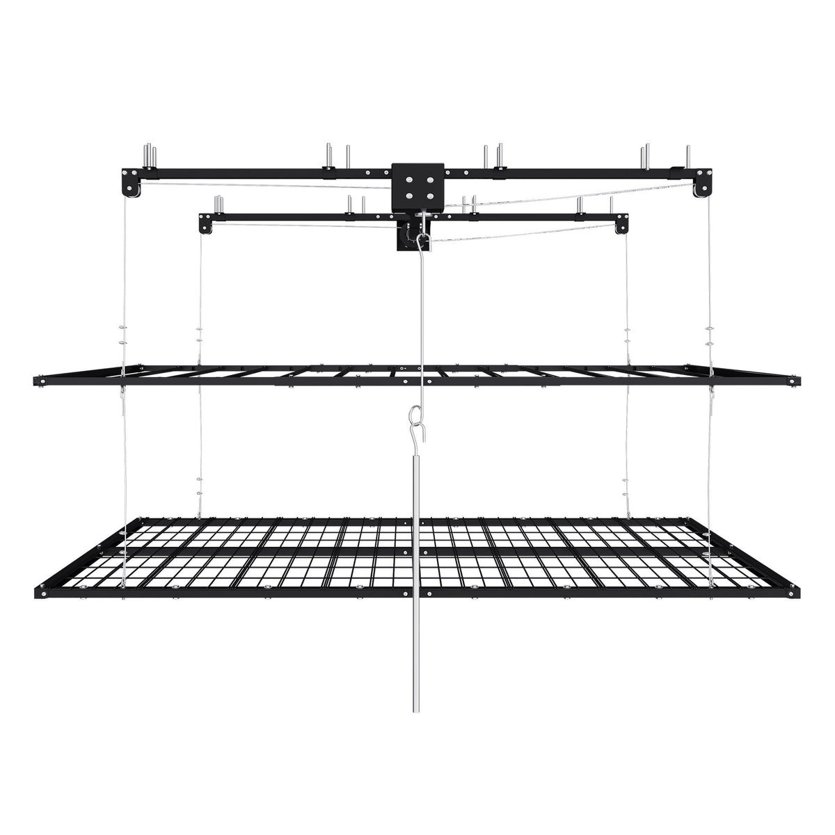 Overhead Garage Storage Rack with Crank System - Black or White