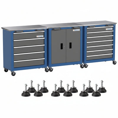 Combination Tool Chest with Lock,5-Drawer/7-Drawer/2 Door Tool Cabinet Can Be Interconnected,Rolling Tool Chest with Wheels and Padded Feet,With Stainless Steel Protective Film Countertop