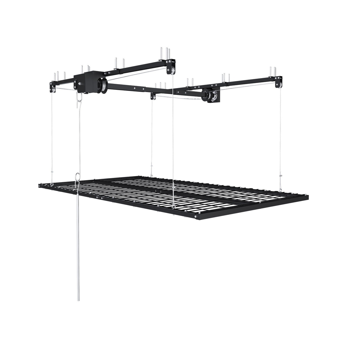 Overhead Garage Storage Rack with Crank System - Black or White