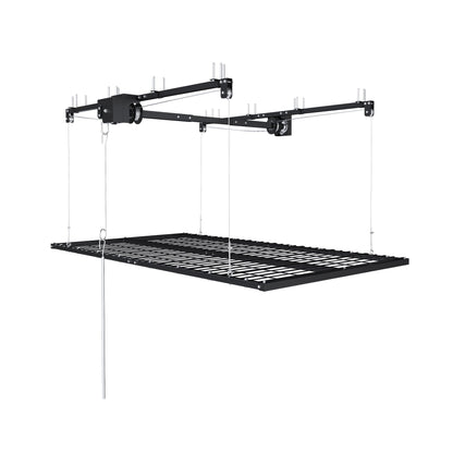 Overhead Garage Storage Rack with Crank System - Black or White