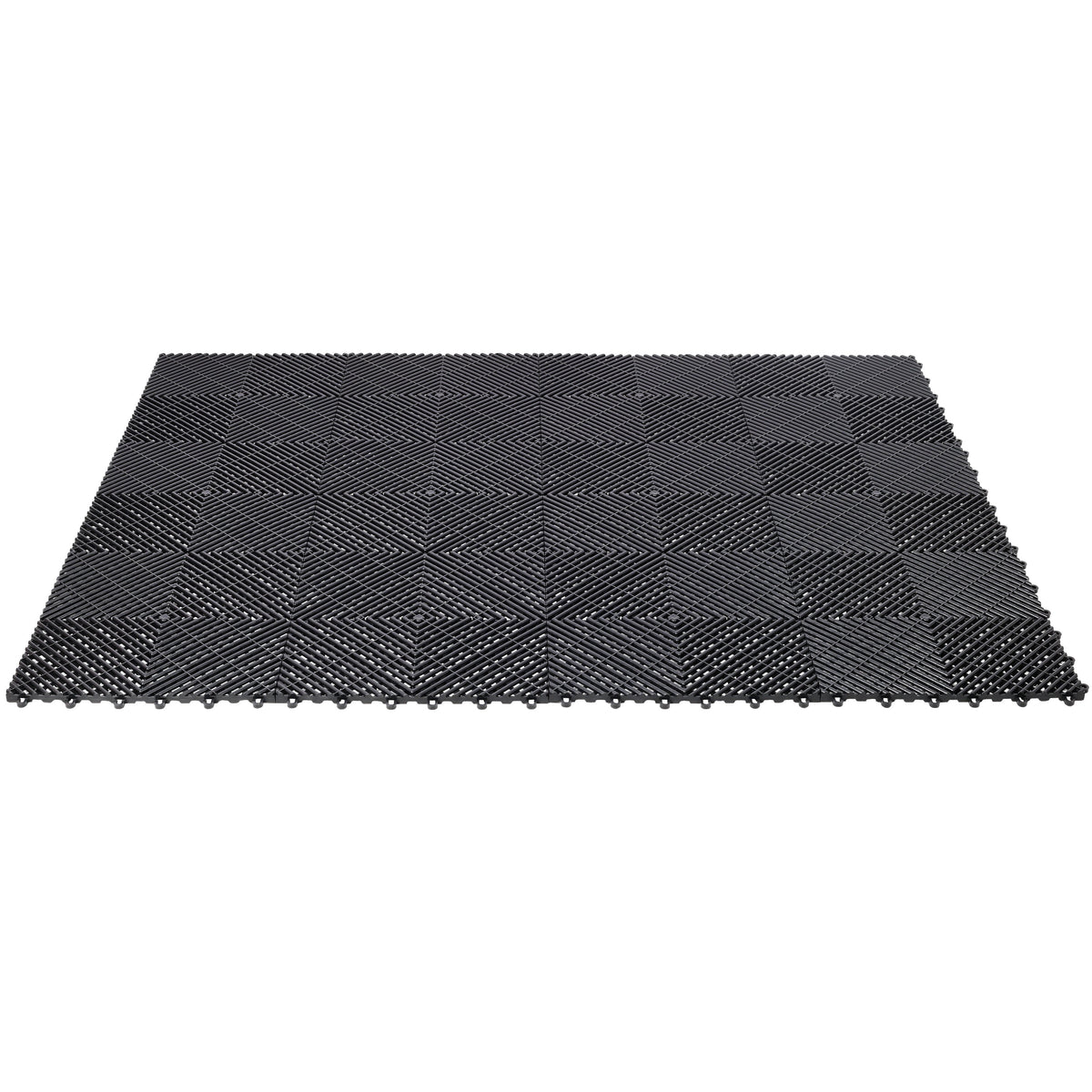 25pcs Plastic Garage Floor Mats with Interlocking Non-Slip Surface - Black or Yellow