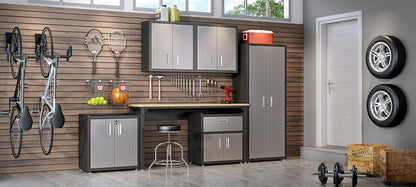 Fortress Standing Cabinet Storage, Black/Gray