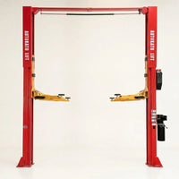 12000 Lbs Extra Height 167Inch 2 Post Lift Two Post Car Lift AK-M120 Auto Lift Car Lift Hoist 2 Post Car Lift (Extra Height, Red) — Studio Shot