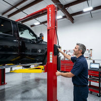 12000 Lbs Extra Height 167Inch 2 Post Lift Two Post Car Lift AK-M120 Auto Lift Car Lift Hoist 2 Post Car Lift (Extra Height, Red) — Lifestyle