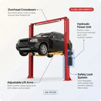12000 Lbs Extra Height 167Inch 2 Post Lift Two Post Car Lift AK-M120 Auto Lift Car Lift Hoist 2 Post Car Lift (Extra Height, Red) — How It Works