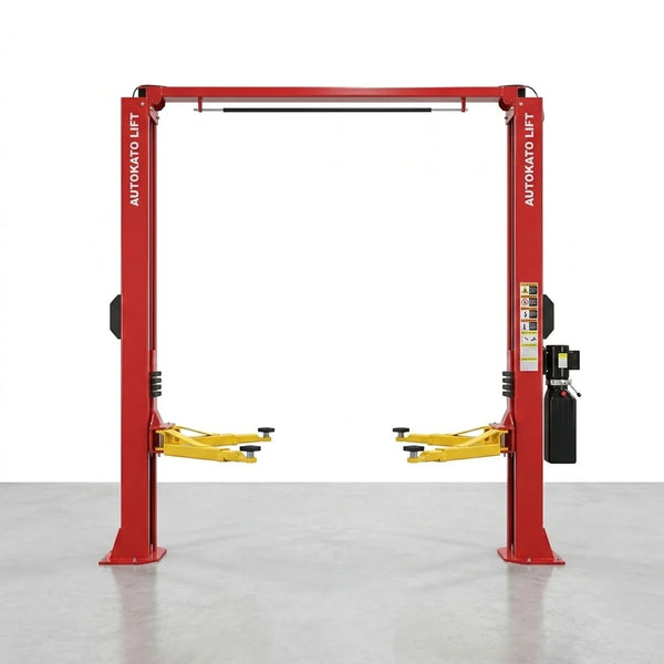 Two Post Car Lift Engineered for Professional Service, 12,000 lb Capacity, 167 Inch Height, Dual Hydraulic — Studio Shot